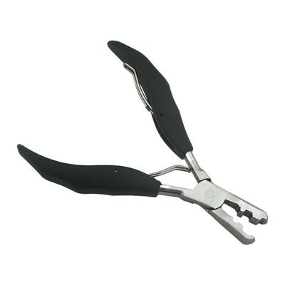 5.7 Inch 2 In 1 Black Handle Plier with Flat Grooves 3mm and 5mm Grooves Pre-Bonded Hair Extension Clamp