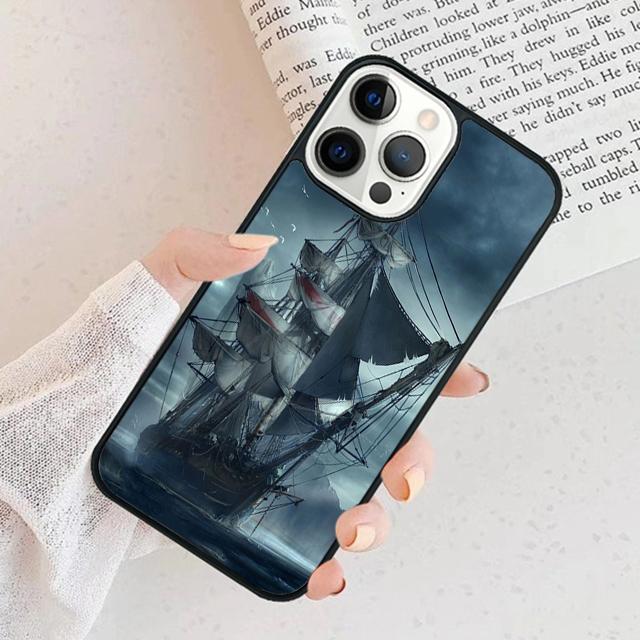 Sailing Pirate Ship Phone Case For iPhone 17 Air 15 16 Cover  11 13 14 Pro Max 12 Plus Max Fundas