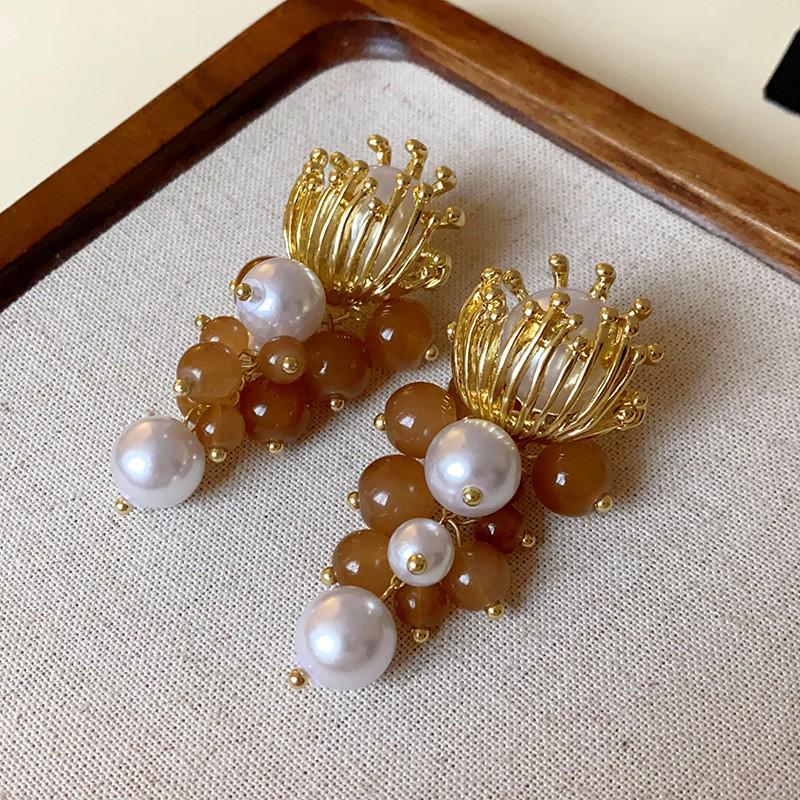 French Oval Lace Pearl Necklace - Retro Court Style Fashion Clavicle Chain