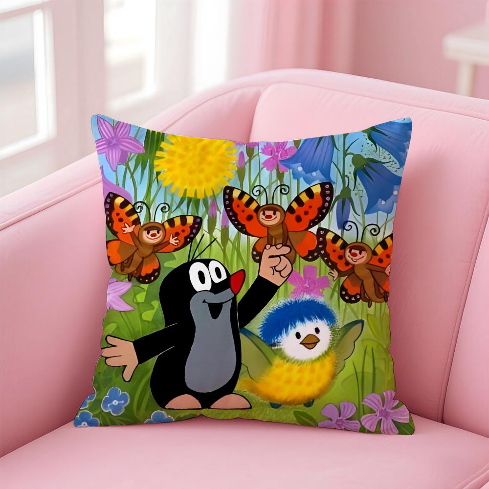 T-The Little MoleS Cushion Cover Home & Car Multi-Scene Pillow Cover - Reversible, Soft & Durable for Daily Use