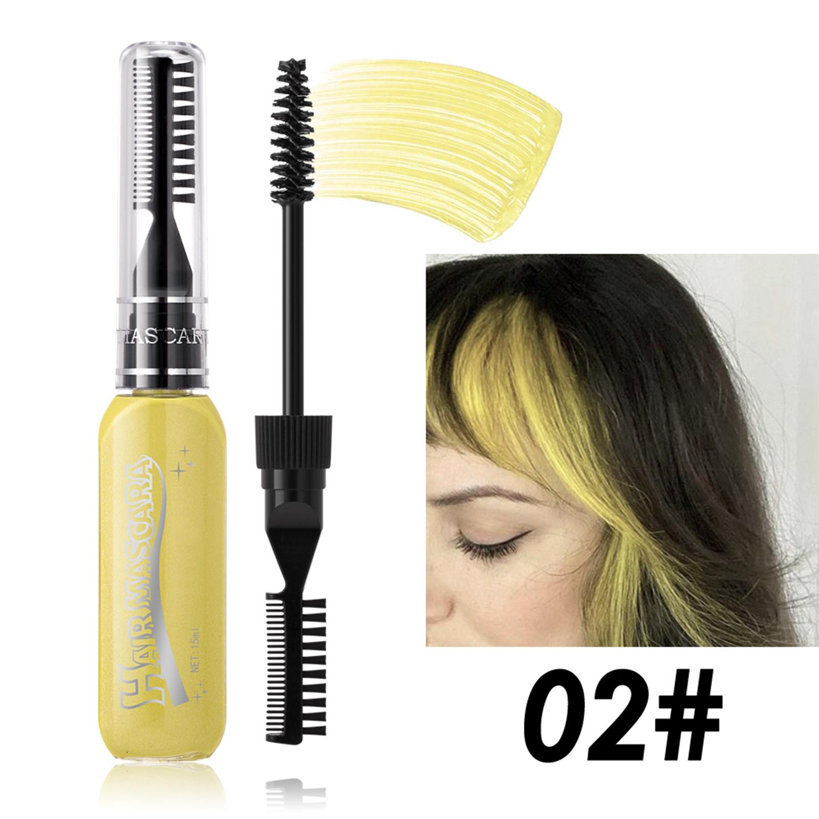 

Disposable Double-headed Hair Dyeing Eyelash Party Stage Makeup Hair Dyeing Comb, Convenient And Practical.15ML жовтий