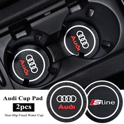 AQ1 2Pcs Car Coaster Water Cup Bottle Holder Anti-slip Pad Mat For Z1 A3 A4 A5 A6 A7 A1 A2 Q3 Q4 Q5 Q7 S3 S4 S5 S6 RS3 RS4 RS5 TT