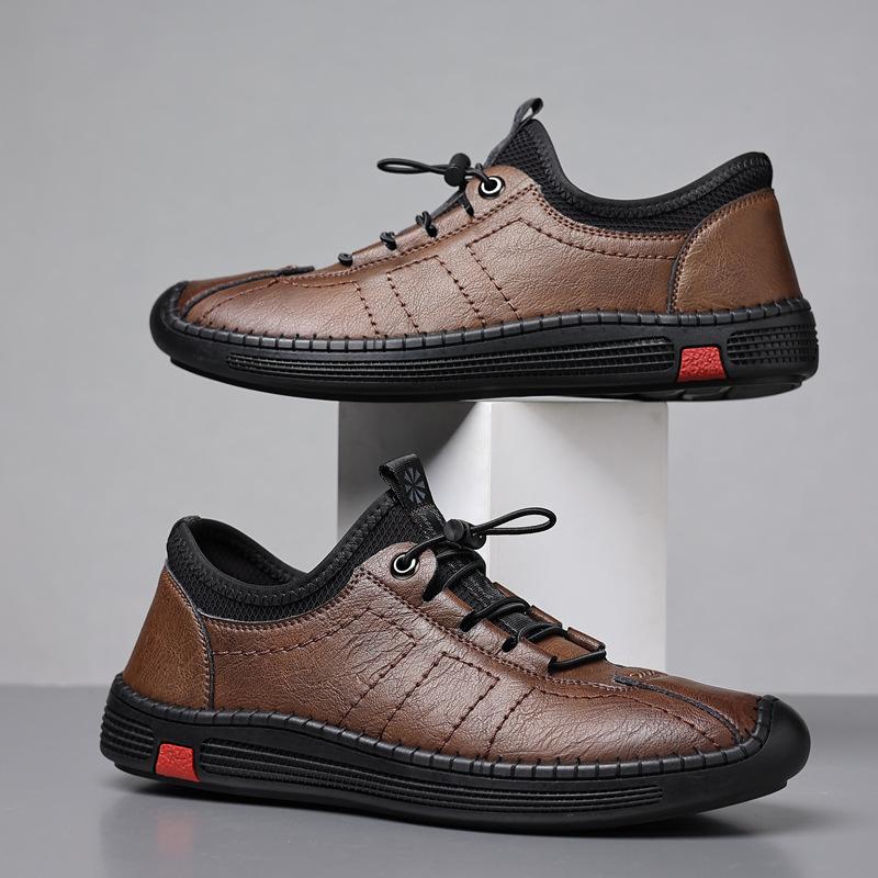 

Leather shoes men s soft leather soft sole soft surface 2025 new autumn breathable men s casual shoes leather shoes 44 коричневый