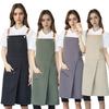 Stylish Waterproof Chef's Apron Canvas Split Skirt Design Work Apron Solid Color with Pockets Uniform Apron for Restaurants, Caf