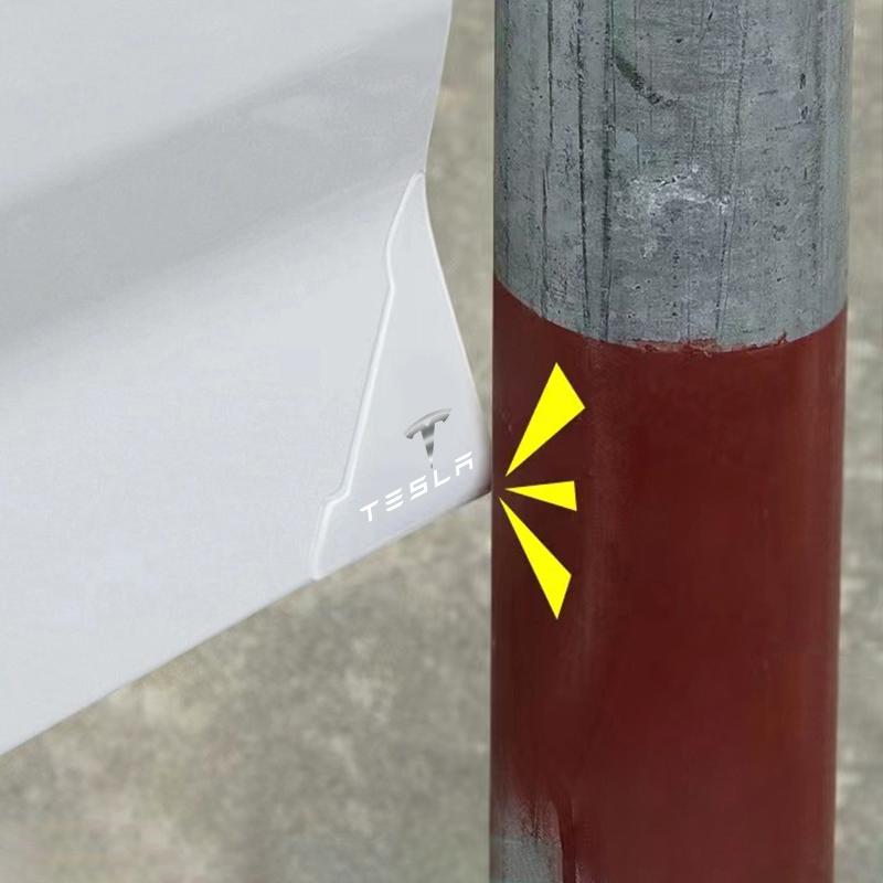 TKVLN1 4Pcs Car Door Silicone Buffer Sticker Anti Collision Scratch For Tesla Model-3 Model-S Model-X Model-Y Cybertruck Roadster