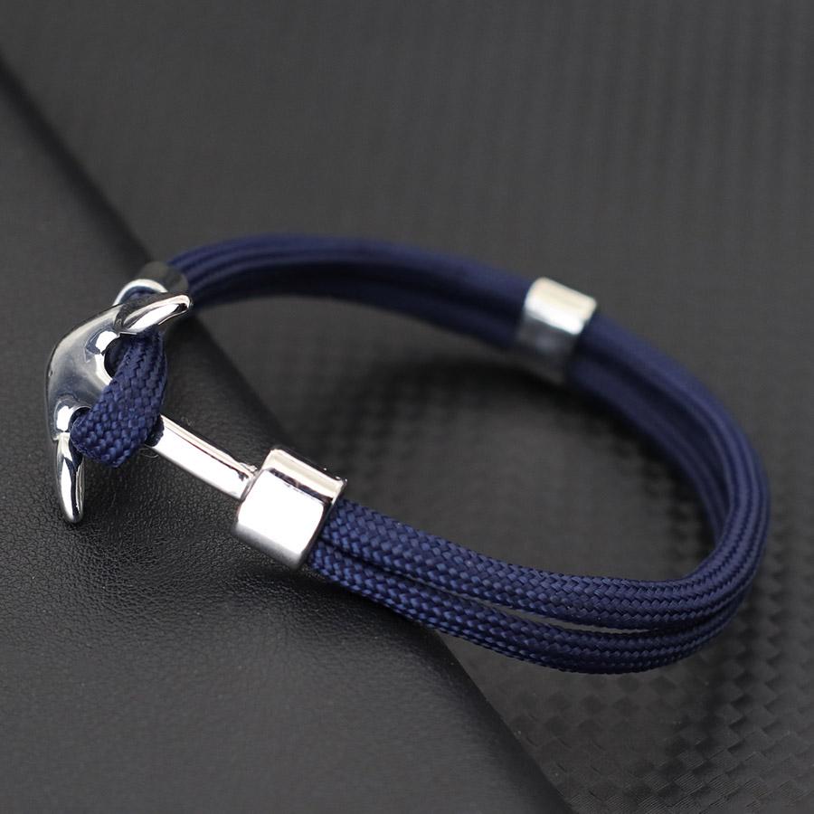Nylon Rope Anchor Bracelet Men Double Marine Wrap Hand Rope Ocean Style Male Wrist Beach Surf Accessories Outdoor Braclet
