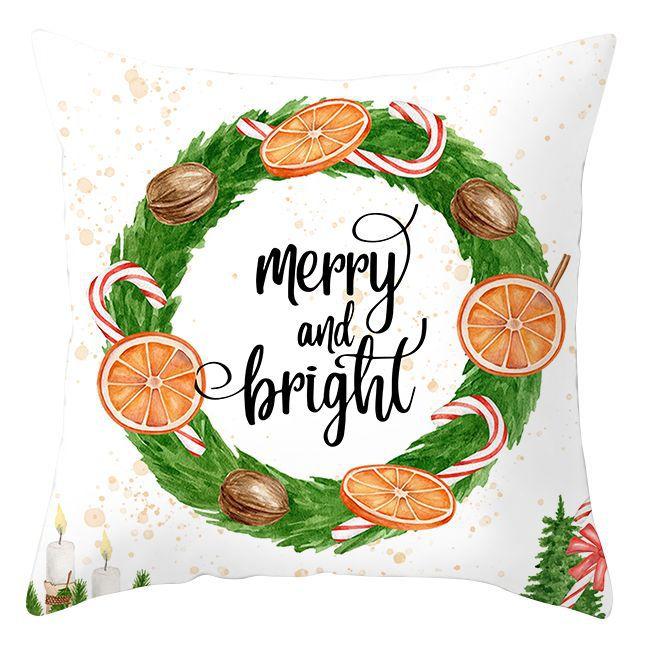 Cross-border Wholesale Christmas Pillow Covers Printed Holiday Sofa Car Pillow Waist Back Cushion Cover