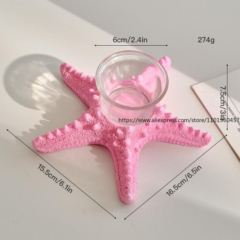 Mediterranean Resin Starfish Candlestick, Vintage Style Candlestick Decoration, Creative Decorative Gift, Seashell