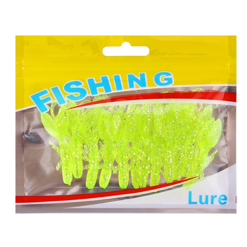 Crystal Silicone Soft Shrimp Lure, 5.5cm, 1.4g, 12pcs Fishing Bait Set