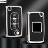TPU Etui Klapka Pokrowiec na Kluczyk Samochodowy Dla Citroen C2 C3 C4 C5 C6 Xsara Berlingo Dla Peugeot 207 307 308 407 607 807 Ochraniacz Brelok