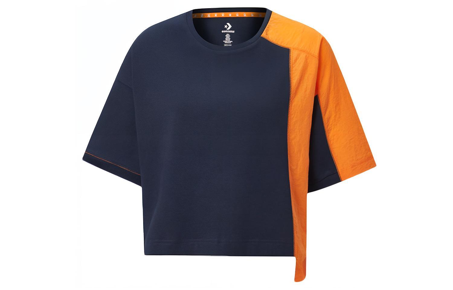 Converse T Shirts Women s Blue Crew Neck Moderate 10020990-467 XS