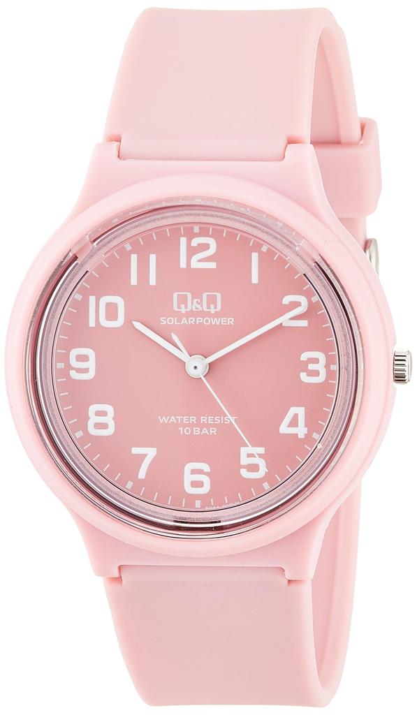 Citizen Analog Solar Water Resistant To 10 Urethane Q&Q Men's Watch, ATM, Strap, Pink, E04A-005VK