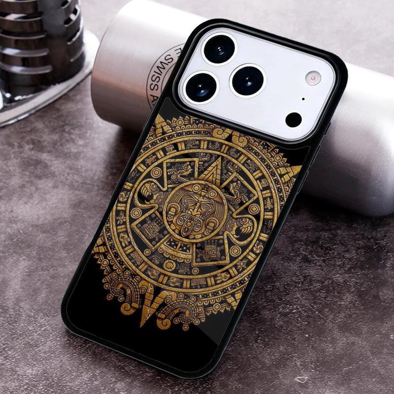 Mayan Calendar Wood Pattern pattern Phone Case for iPhone 17 16 15 Pro Max Air 14 13 12 11 Plus Shockproof Capa Cover