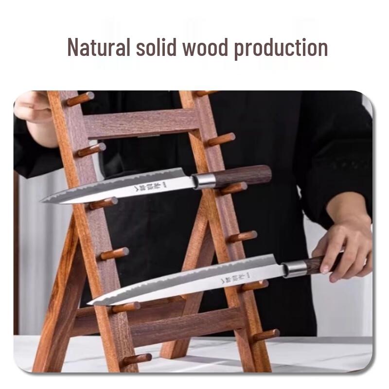 Sapele Wood 5-Layer Sushi Knife Display Holder