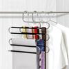 Pants Hangers 5 Pieces Non Space Saving Hangers Stainless Steel Clothes Hangers Closet Organizer For Pants Jeans Scarf