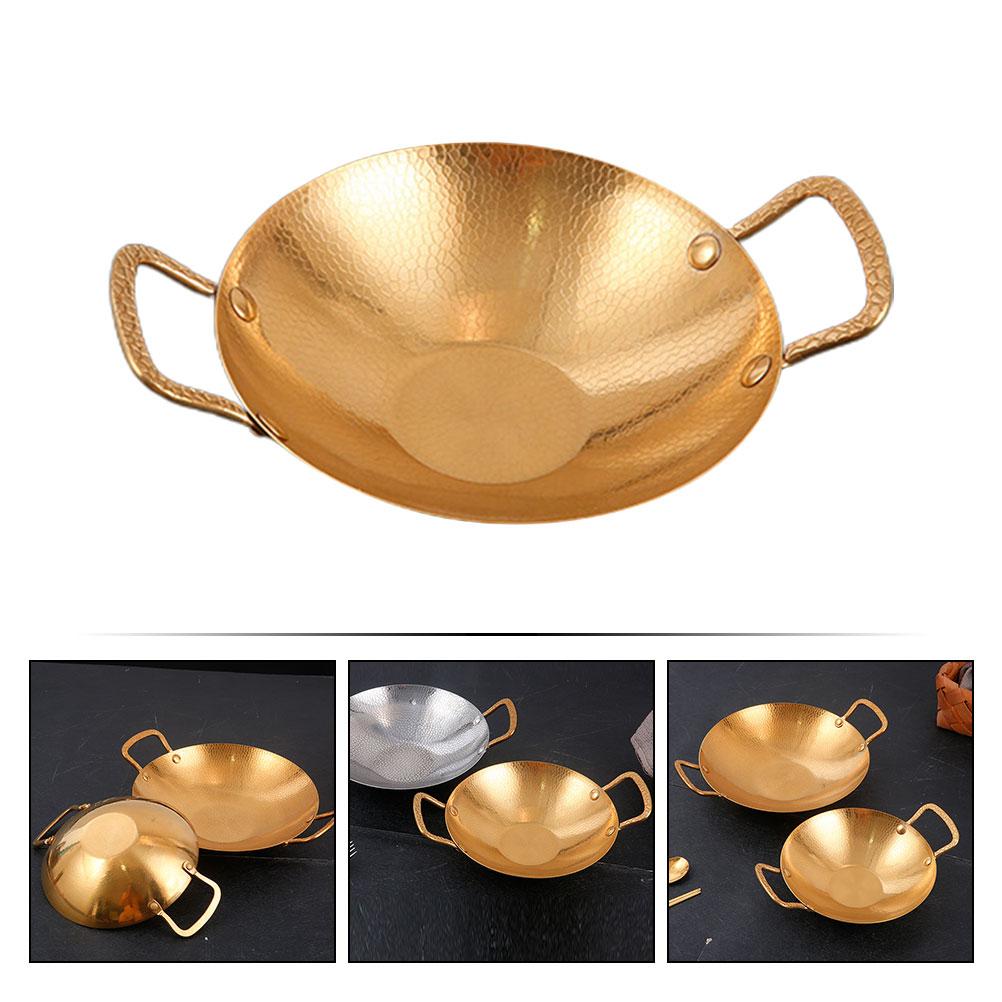 Hammered Dry Stainless Steel Large Capacity Fry Pan Kitchen Griddle Wok Stove Easy Clean Cooking Pan Household