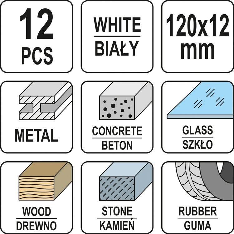 TECHNICAL CHALK 12 PCS / WHITE YT-69931 YATO