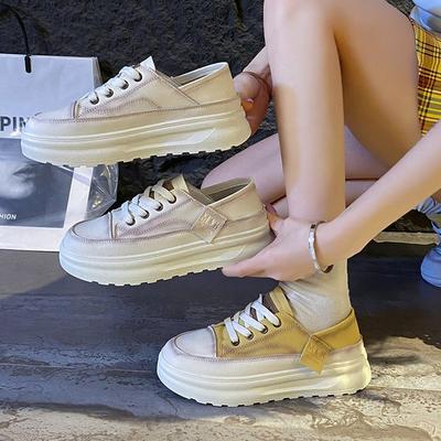 22 Spring, Summer, Autumn and Winter New Board Shoes Student Shoes Low-top Round Head Belt