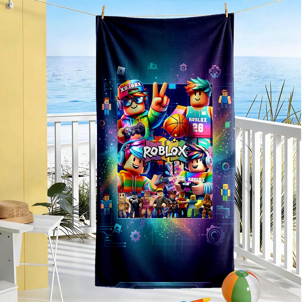 Asciugamano da Spiaggia Roblox Alta Assorbenza & Asciugatura Rapida Confortevole Leggero Adatto per Sport, Viaggi, Nuoto, Yoga, Bagno, Spiaggia E Piscina