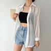 8 Colors Shirts Women Sheer Thin Chic Summer Simple Solid Sun-proof Temper Fashion Baggy All-match Basic Korean Style Clothes