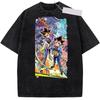 Anime Yu Gi Oh Dark Magician Print Wash Cotton T-shirt Men Women Short Sleeve Clothing Cotton Tshirt Manga Tops Washed T Shirt