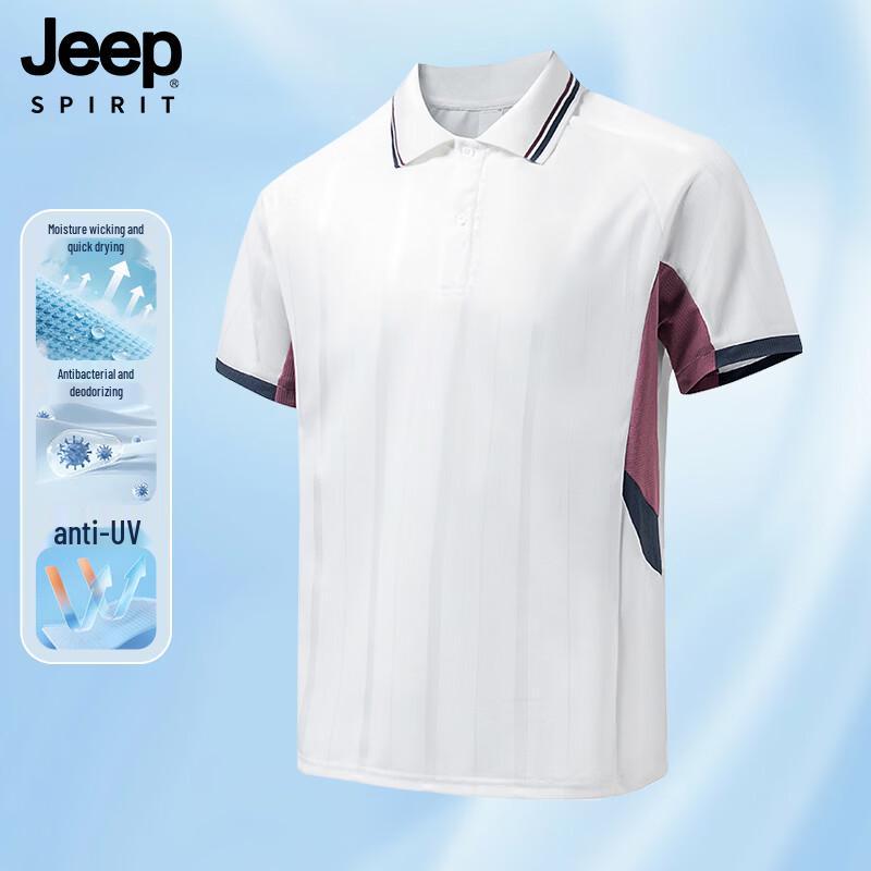 JEEP SPIRIT Quick-Dry Color-Block Polo Shirt S