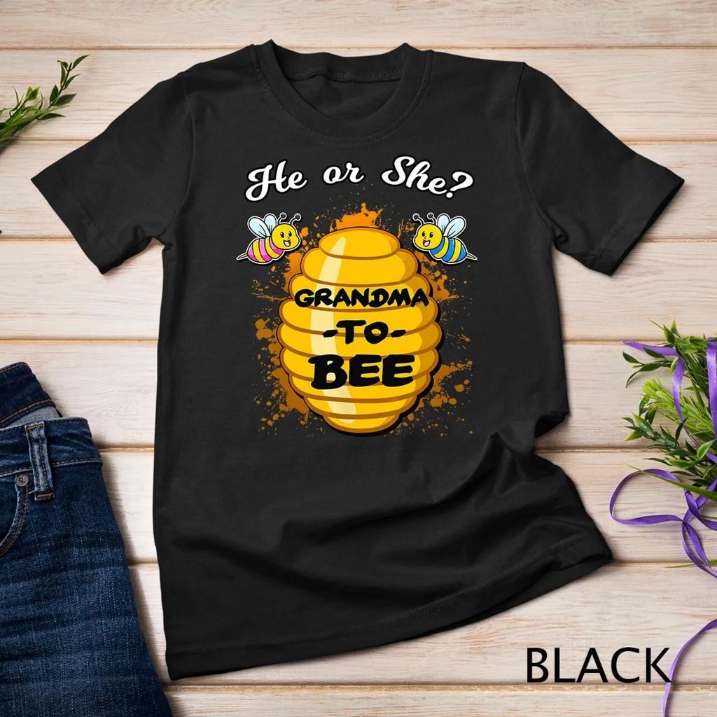 He Or She Grandma To Bee Gender Baby Reveal Announcement T Shirt