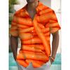 Nuova Camicia Stampata Hawaii Primavera/Estate Moda Tempo Libero Passeggiata in Strada Turista Spiaggia Apertura Totale Manica Corta con Bottoni