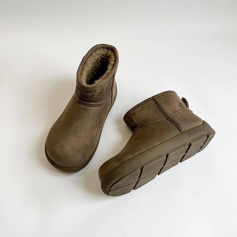 

Women s lightweight thick sole winter warm one-step snow boots padded lining non-slip wear casual sports plush cotton boots 35