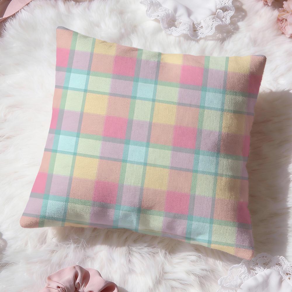 Simple checkered pattern Cushion Cover Premium Comfort Reversible Pillow Cove Two in One Design for Any Room Car Interior