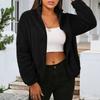 Women's Fashion Winter Warm Comfortable Windbreakers Lady Long Sleeve Lapel Fleece Plush Jacket Coat