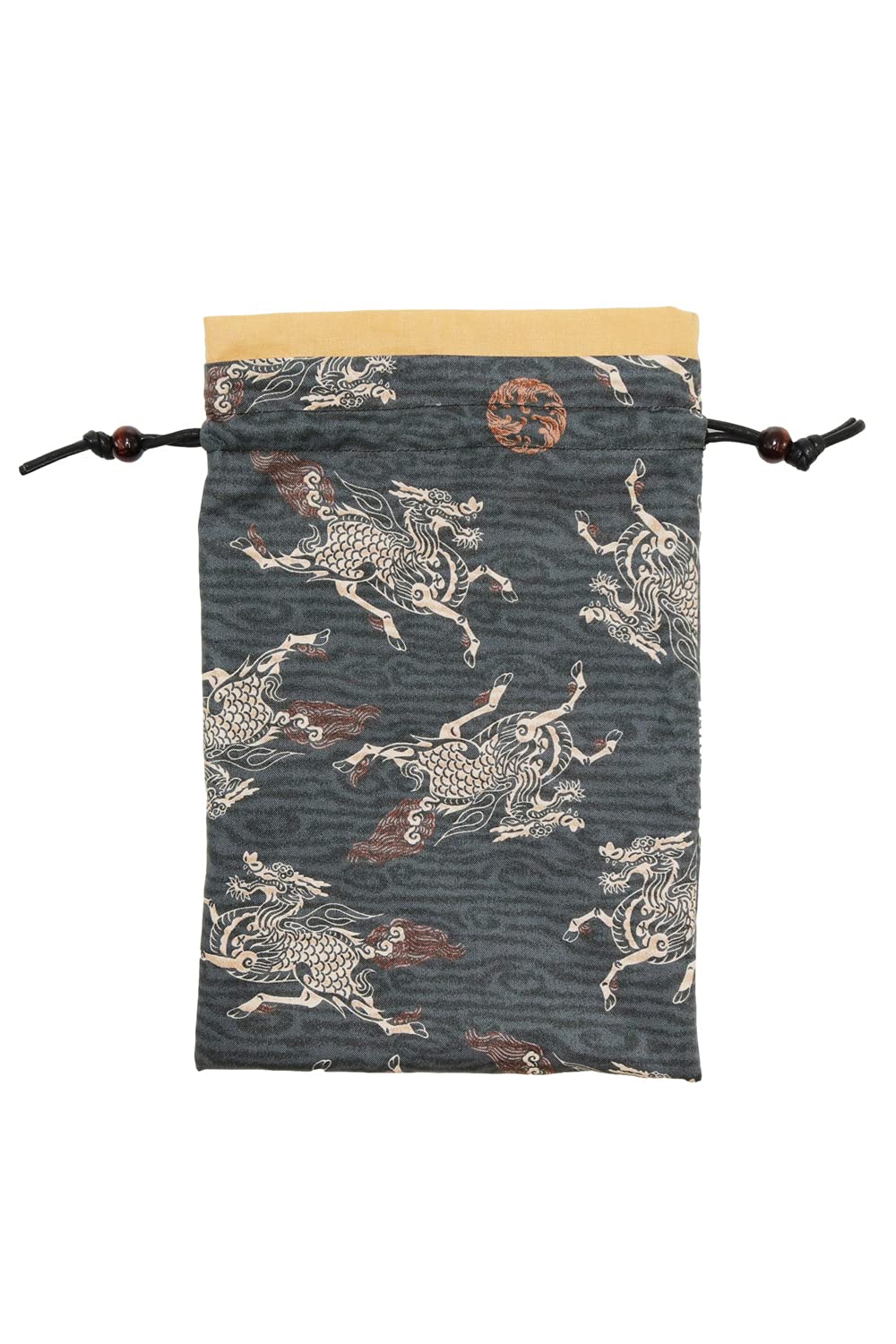 Goshuincho stamp drawstring Goshuincho made in Japanese pattern (temple/shrine book) holder, bag, case, Japan, (Kirin, gray)