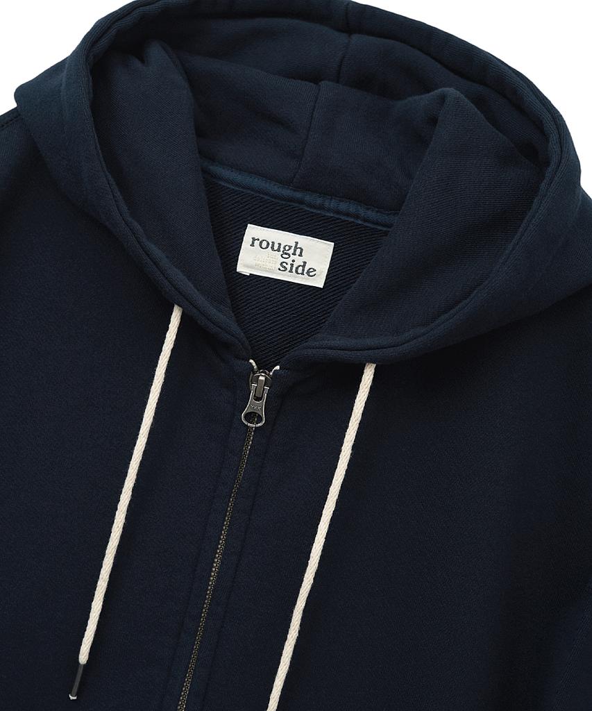 Roughside Oversized Zip Up Hoodie Navy