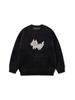 Trendy Unisex Cute Cat Pattern Soft Fluffy Knit Sweater - Warm Round Neck Long Sleeve for Couples