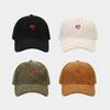 Spring and Autumn New Small Love Embroidered Corduroy Baseball Cap Simple Fashion Trend Cap Men's and Women's Personalized Hats