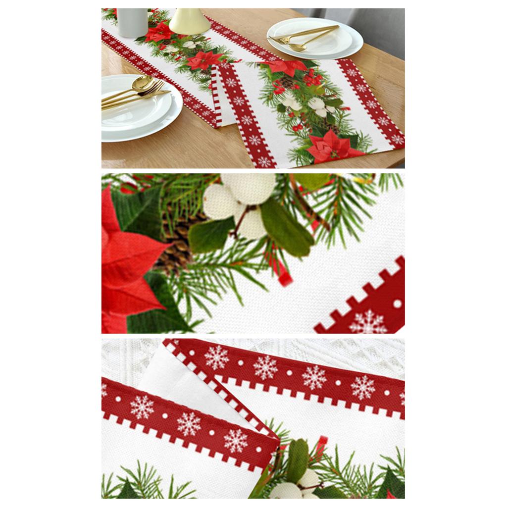 1 Pc Christmas Table Runner Reusable Table Cloth Creative Christmas Table Flags Printed Flags for Anniversary Banquet Festival