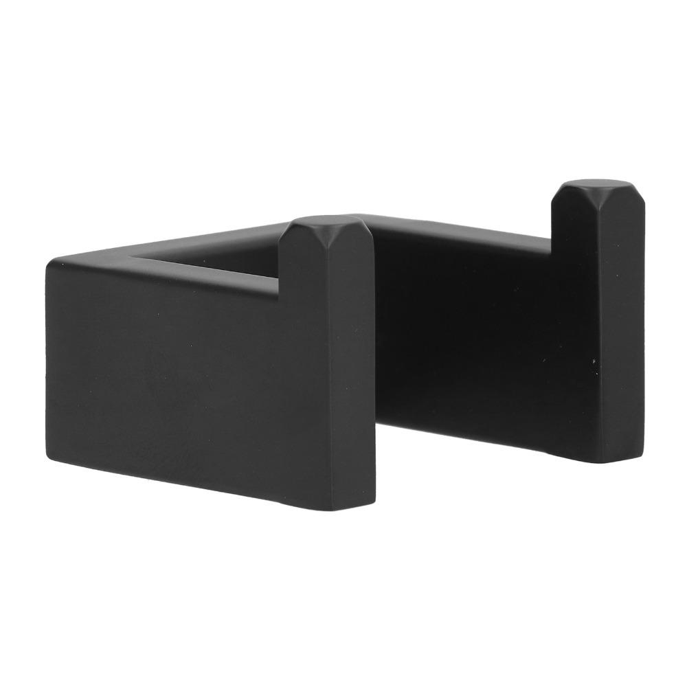 Polished Finish Towel Hook Black Robe Hook Durable Towel Bar Bathroom Kitchen Balcony