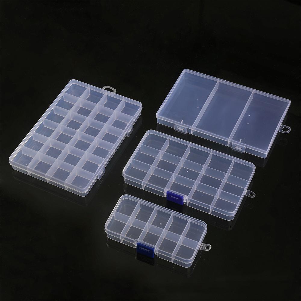 24 Grid Transparent Plastic Box Jewelry Box Beaded Components Fishing Gear Box Hardware Tools Packaging Storage Box