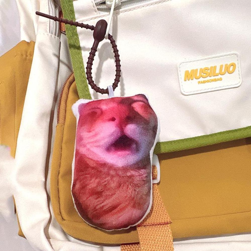 Electric Vocal Cat Meme Keychain Plush Huh Cat Keyring Exquisite Oiiai Cat Pendant  Bag Hanging