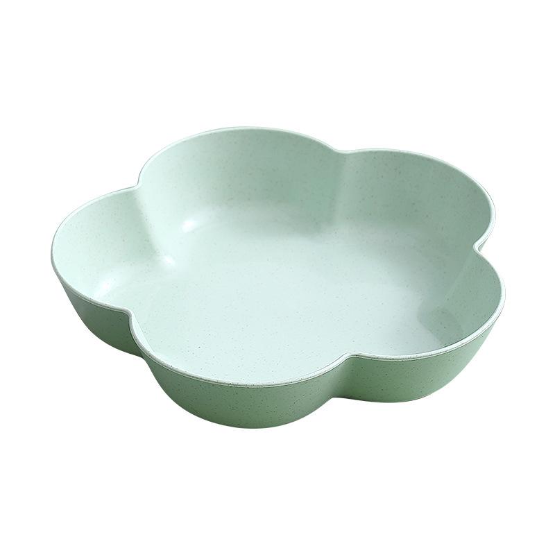 Colorful Petal Fruit Dish - Cute Wheat Straw Flower Plate for Snacks and Bones