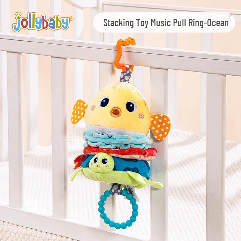 Jollybaby Soothing Music Pull Ring Stroller & Crib Toy for Infants (0-1 Year)