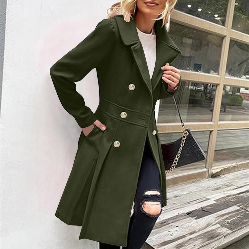 Women's Solid Color Thick Long Sleeve Fashion Coat Jacket