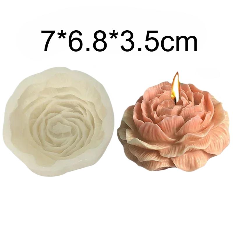 2026New Peony Silicone Candle Mold Extra Large 3D Flower Aromatherapy Plaster Resin Making Tool Diy Chocolate Cake Soap Mould
