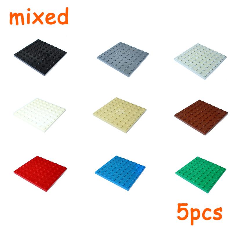 5 Stück 8x8 Punkt 8*8 Platte 41539 MOC Montagepartikel DO-IT-YOURSELF Bausteine Figuren Steine Lernorientiertes Kreatives Spielzeug ideal für Kinder gray
