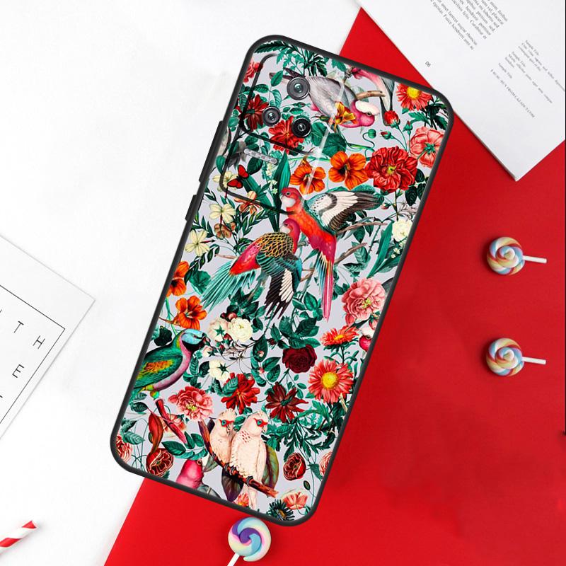 Garden Birds Cover For Xiaomi 13T 11T 12T 14T Pro 13 14 15 Ultra POCO X7 Pro X3 X5 X6 F5 F6 M6 Pro Case