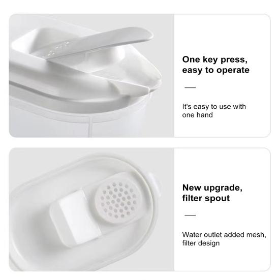 Distributore di bevande da 1800/2500 ml per frigorifero Filtro a rete Maniglia comoda Bollitore per acqua fredda salvaspazio Brocca per succo di apertura