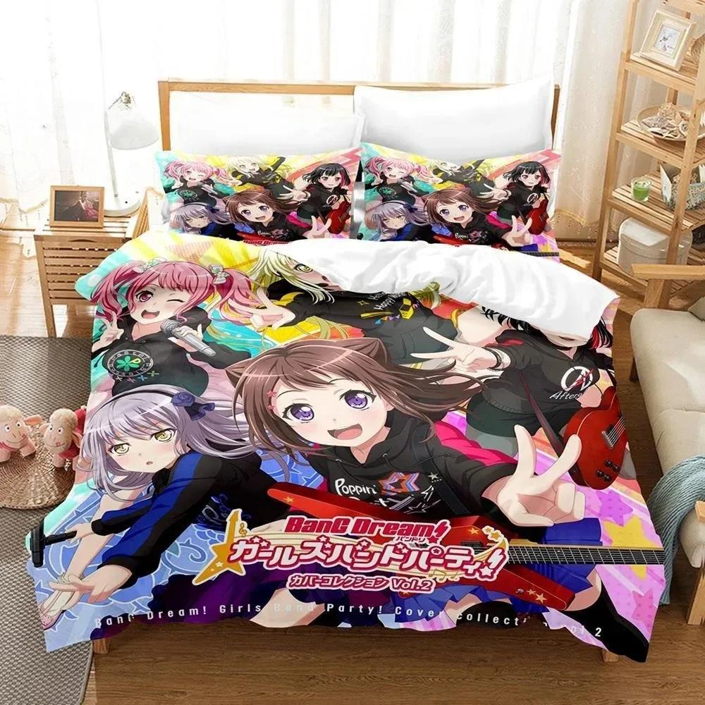 3D Anime BanG Dream! Girls Band Party! Printed Bed Set Duvet Cover Pillowcase Bedding Set Bed Linen Sheet Quilt Cover Full Size