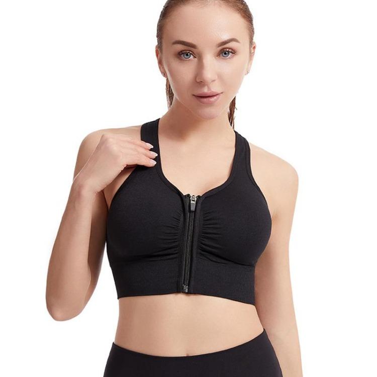 High Impact Shockproof Sports Bra for Women Plus Size Workout Running Yoga Bodybuilding Support Top with Zipper