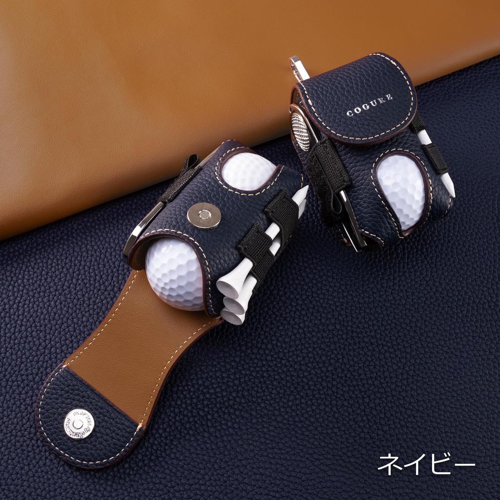 COGURE Golfball Original Hält 2 Abschlag Grün Handschuh Drehende Geschenkbox Linke Hüfte Marineblau Hülle, Leder, Herren & Damen, Bälle, Aufbewahrung, Gabel, Marker, Halter,