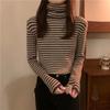 Autumn Winter Striped Turtleneck Knitted Sweaters for Women New Long Sleeve Top Women Sweater All-match Bottoming Shirt